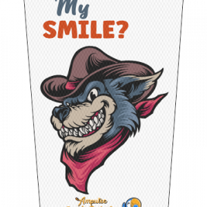 Wolf Mascot Teethy Grin V1