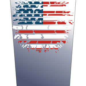 American Flag Circlular Broken Wall V1