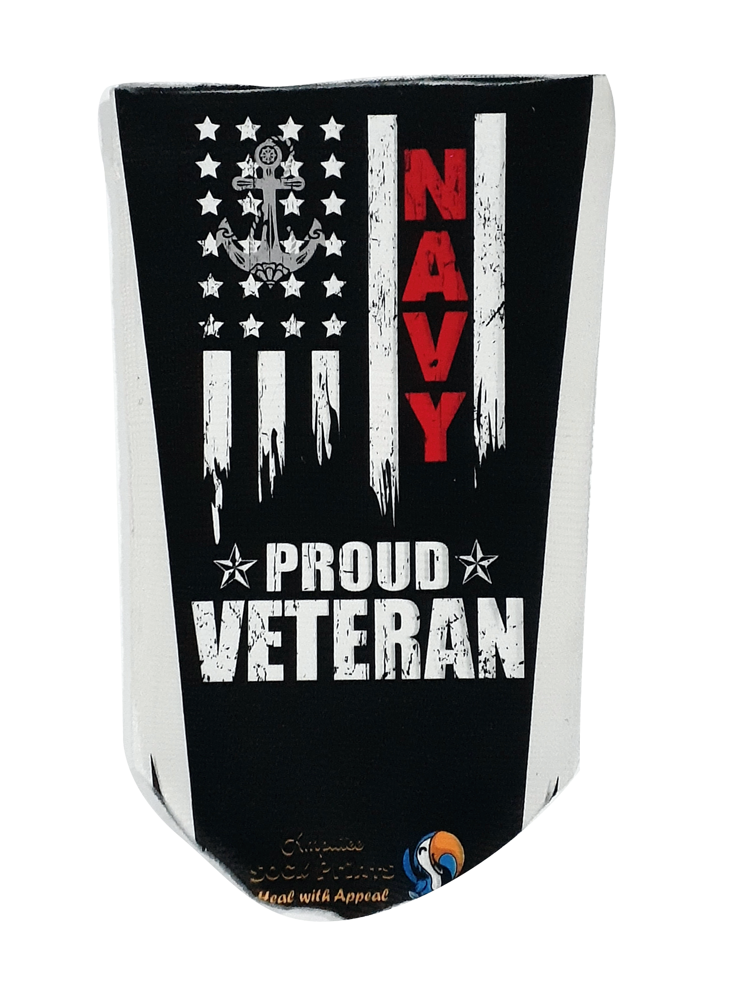Proud Navy Veteran blk V1 sock