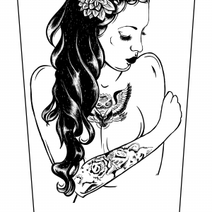 Female lineart portrait V2