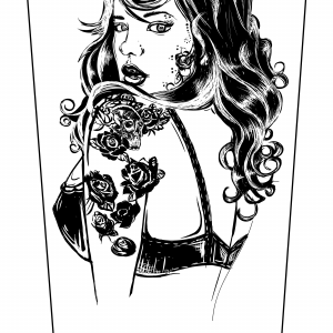 Female lineart portrait V3