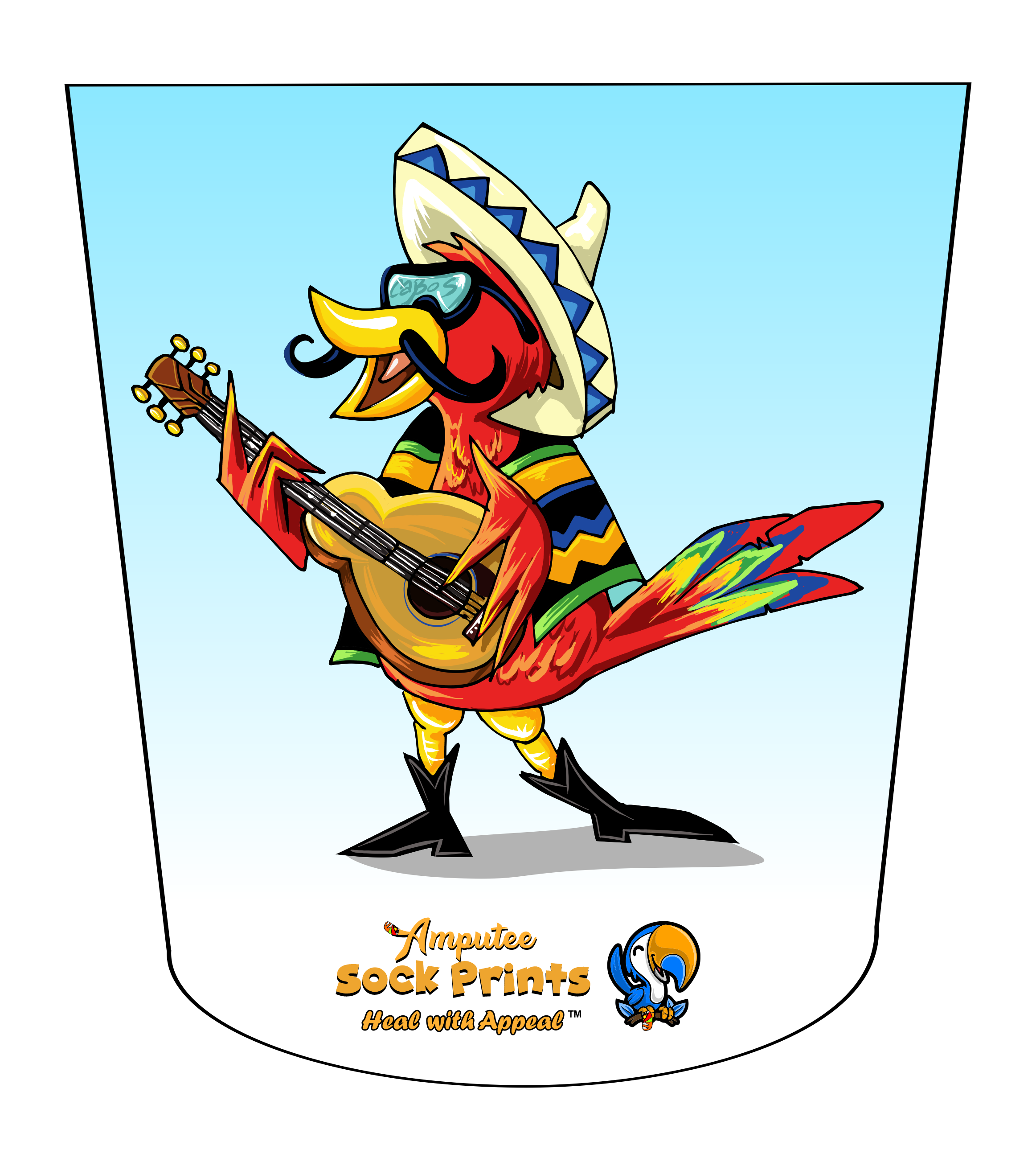 Red parrot w guitar V1 ATKA