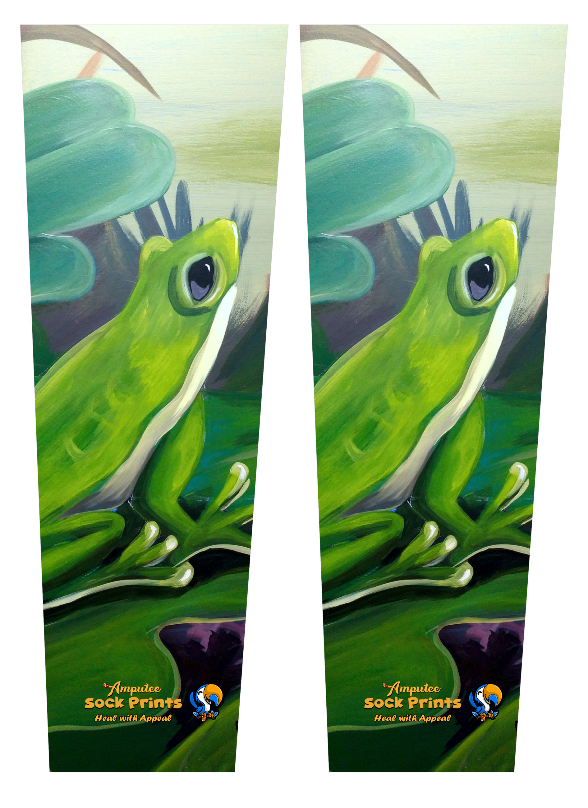 Green Frog on lily pad SLEEVE PAIR