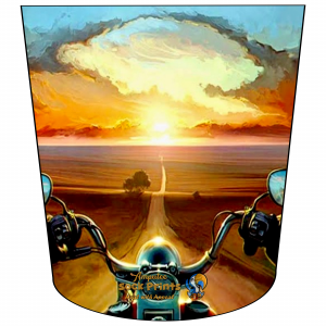 Motorcycle rider sunset view V1 mockup
