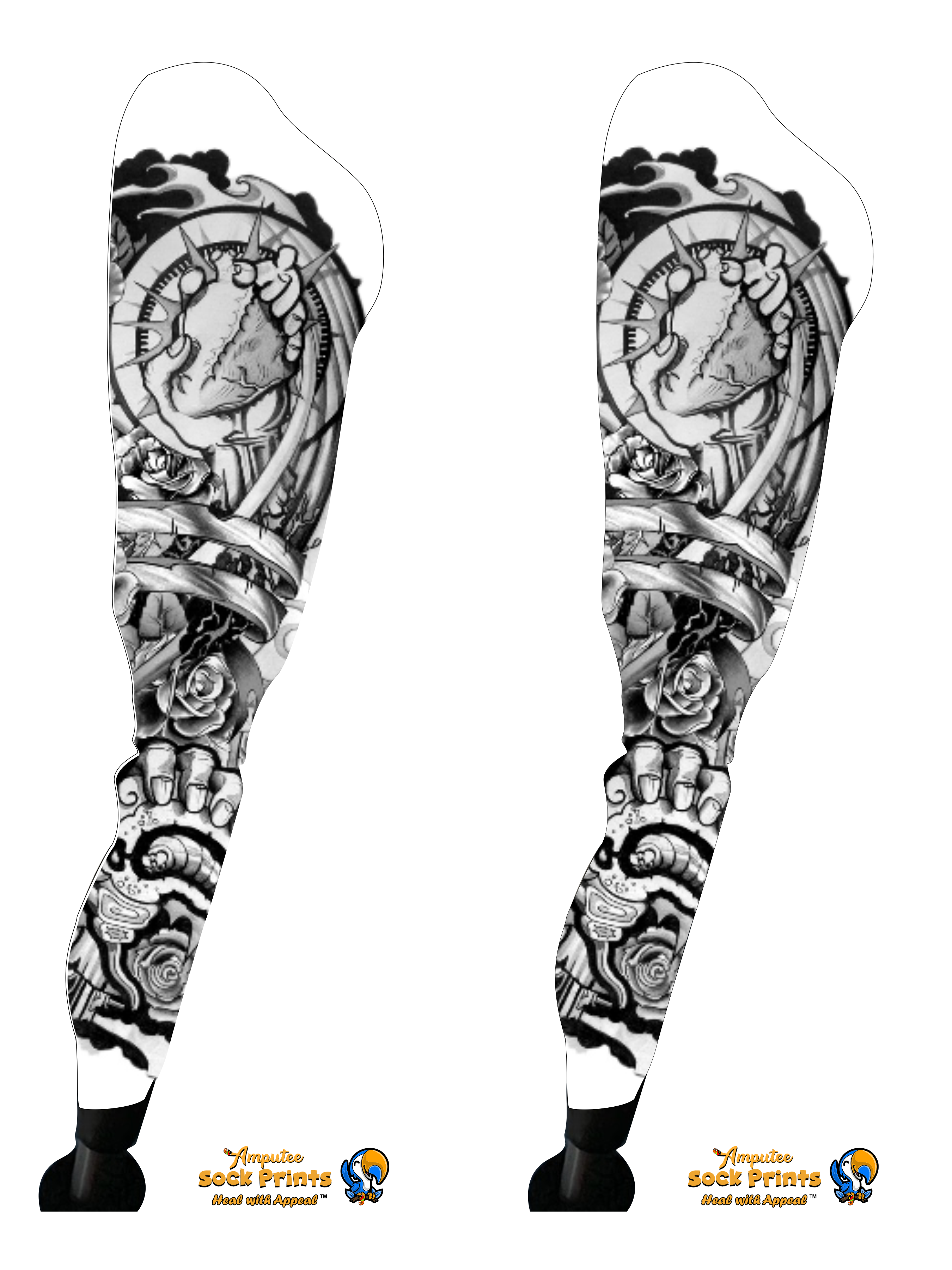 Tattoo sleeve art V1 BOOT PAIR