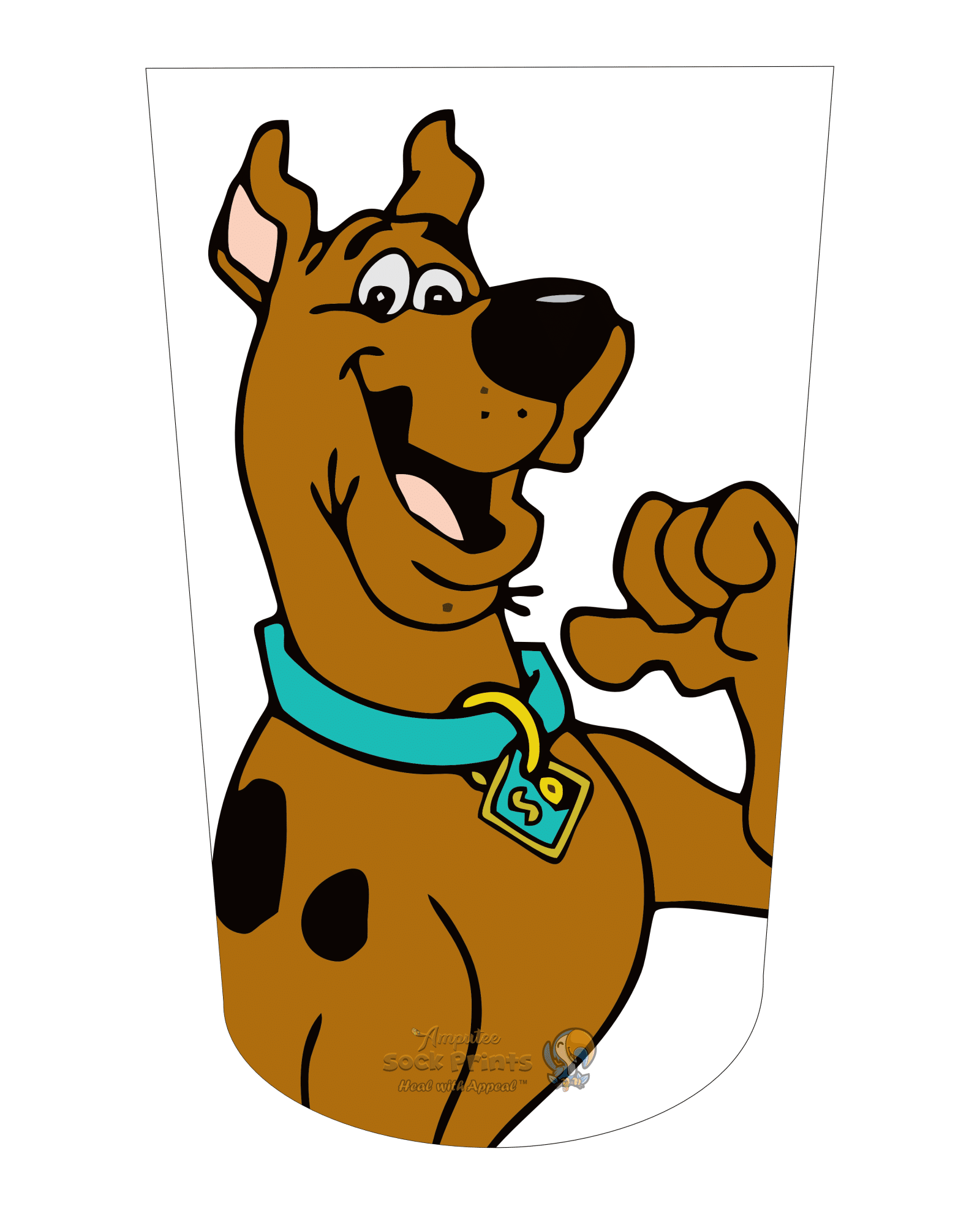 stump sock below the knee scooby art