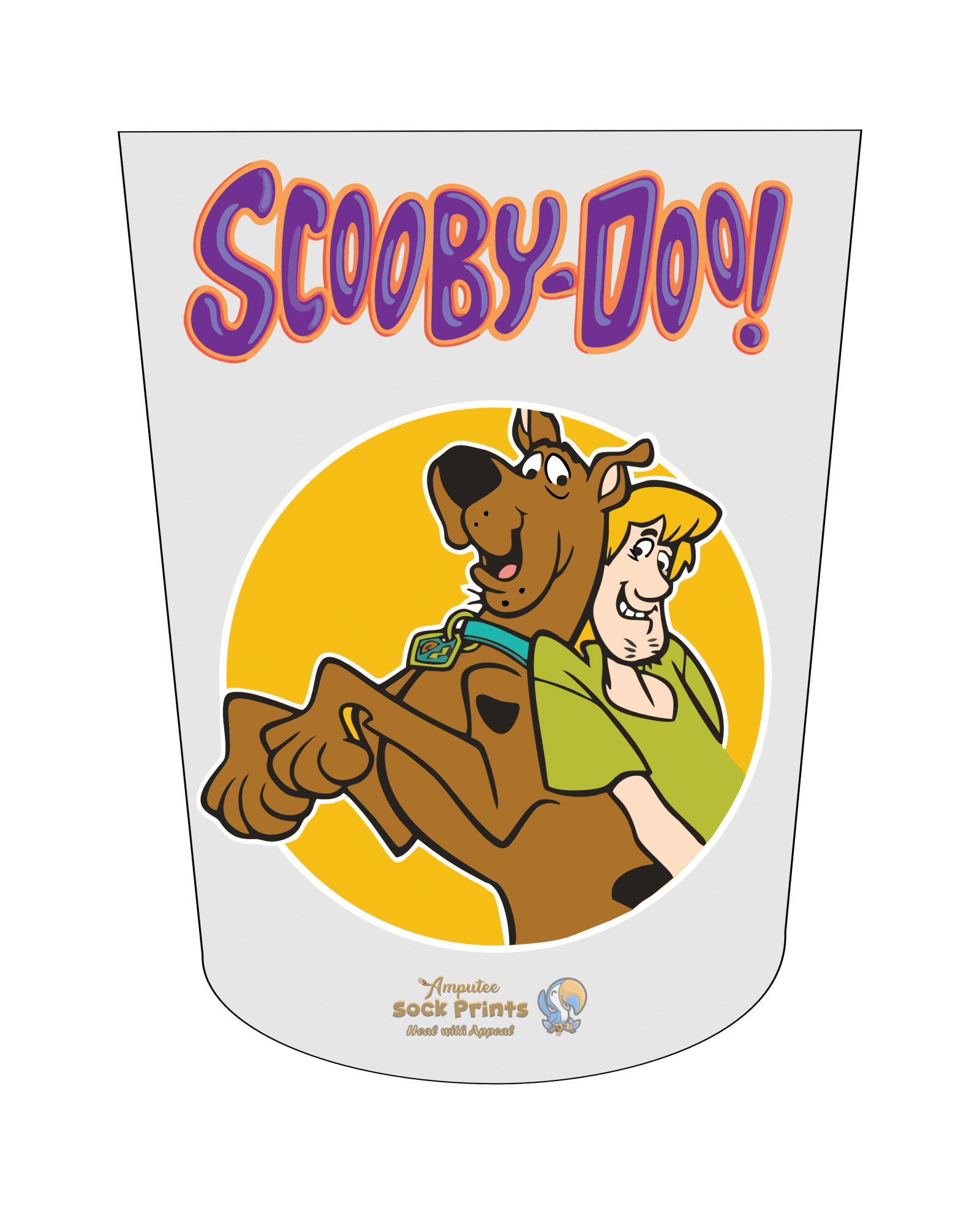 shrinker above the knee sock scooby art