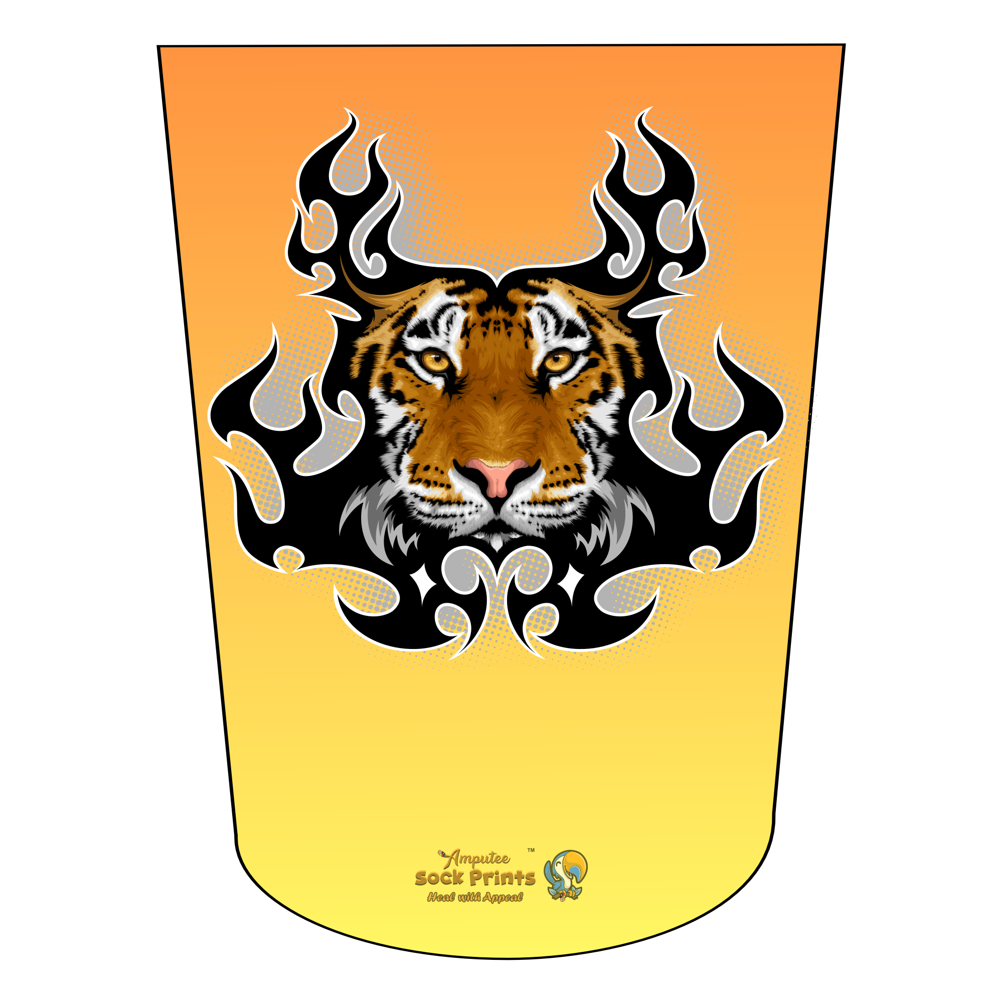 amputee sock Tiger Flame V1 ATKA