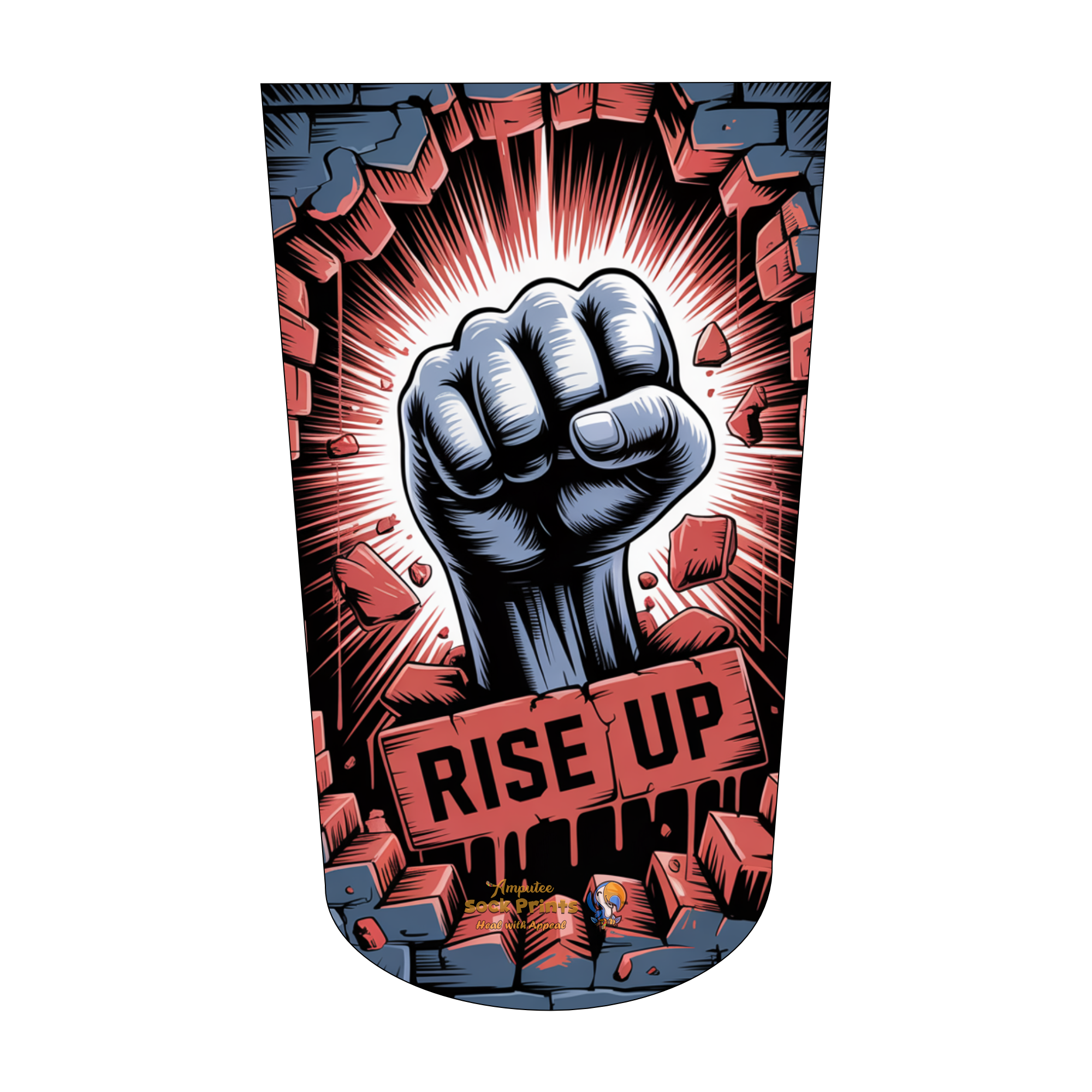 Amputee sock, Fist through wall V2 BTKA