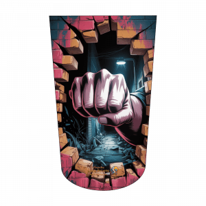 Amputee sock, Fist through wall V3 BTKA