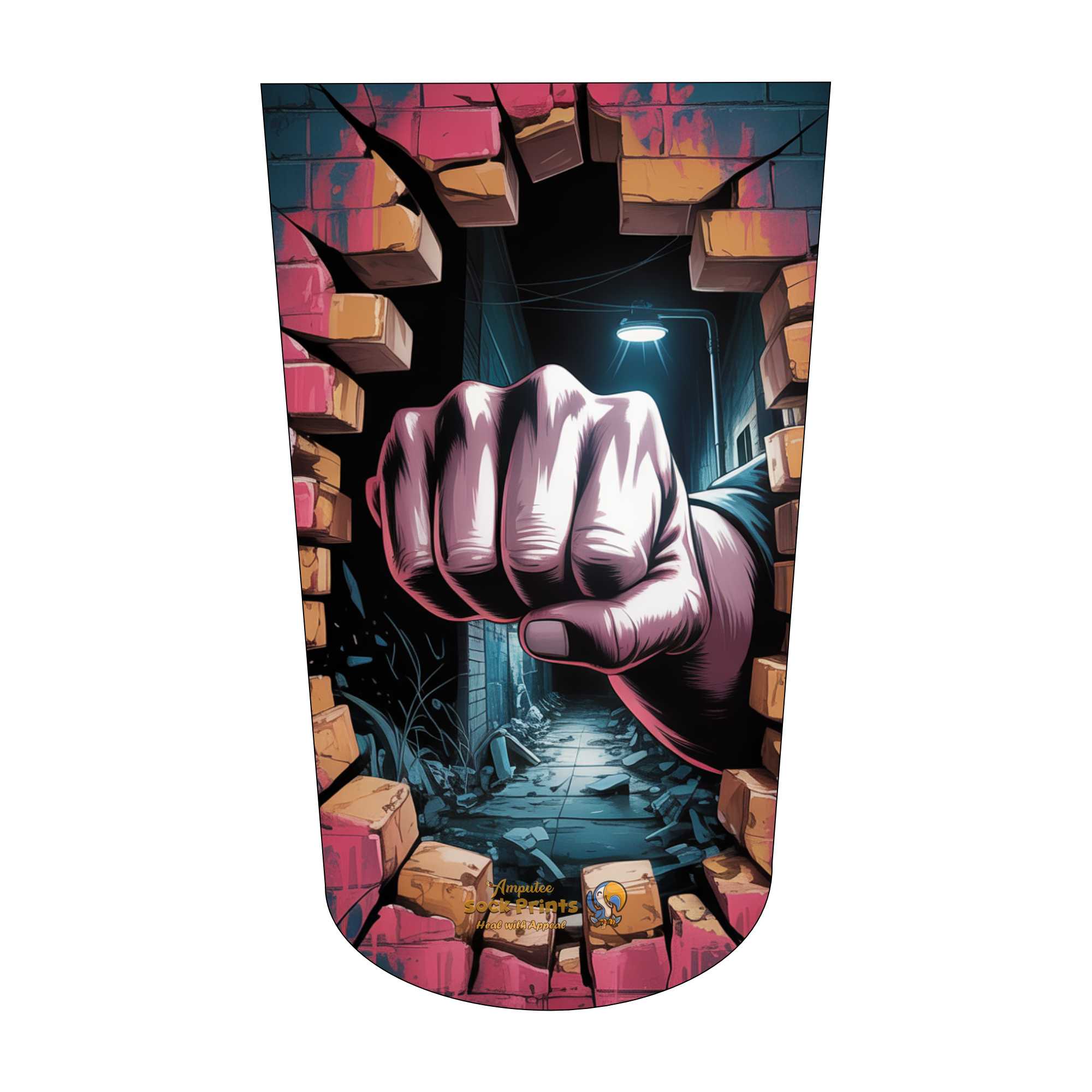 Amputee sock, Fist through wall V3 BTKA