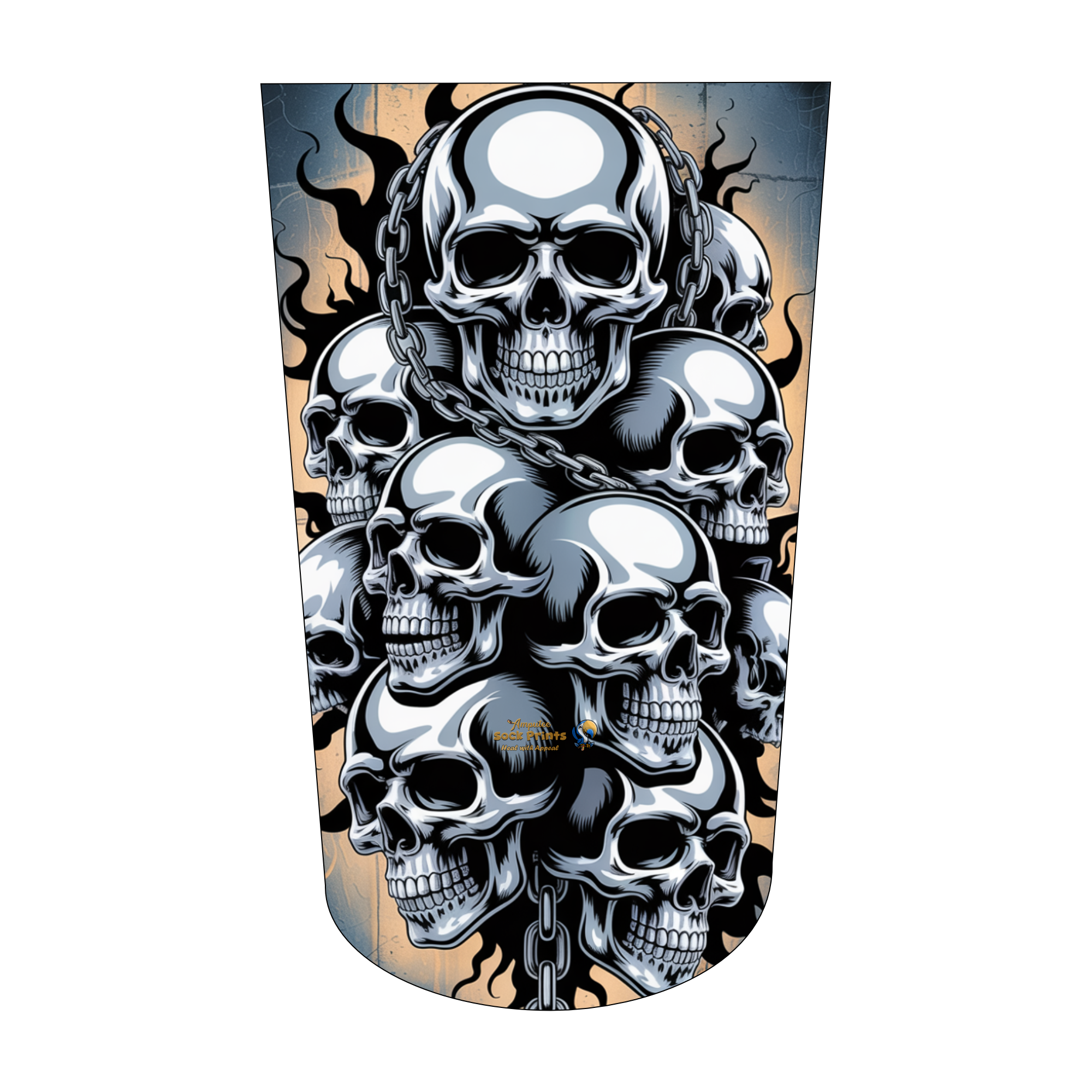 Amputee sock, Skull n chains V4 BTKA