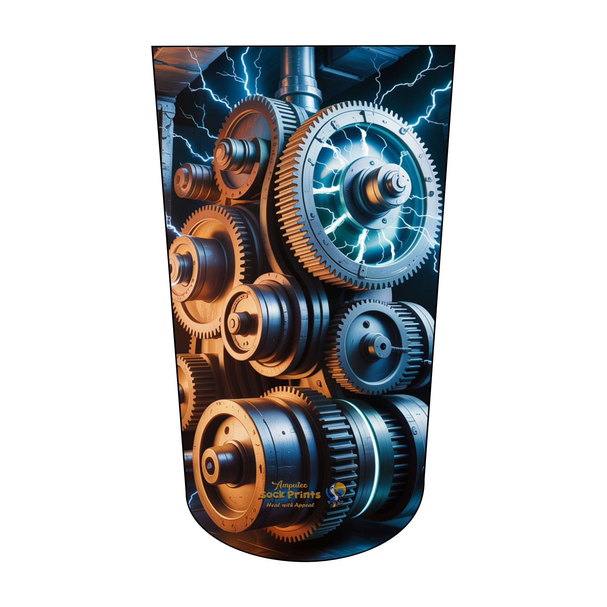 Amputee Sock, Steampunk gears V2 BTKA REG