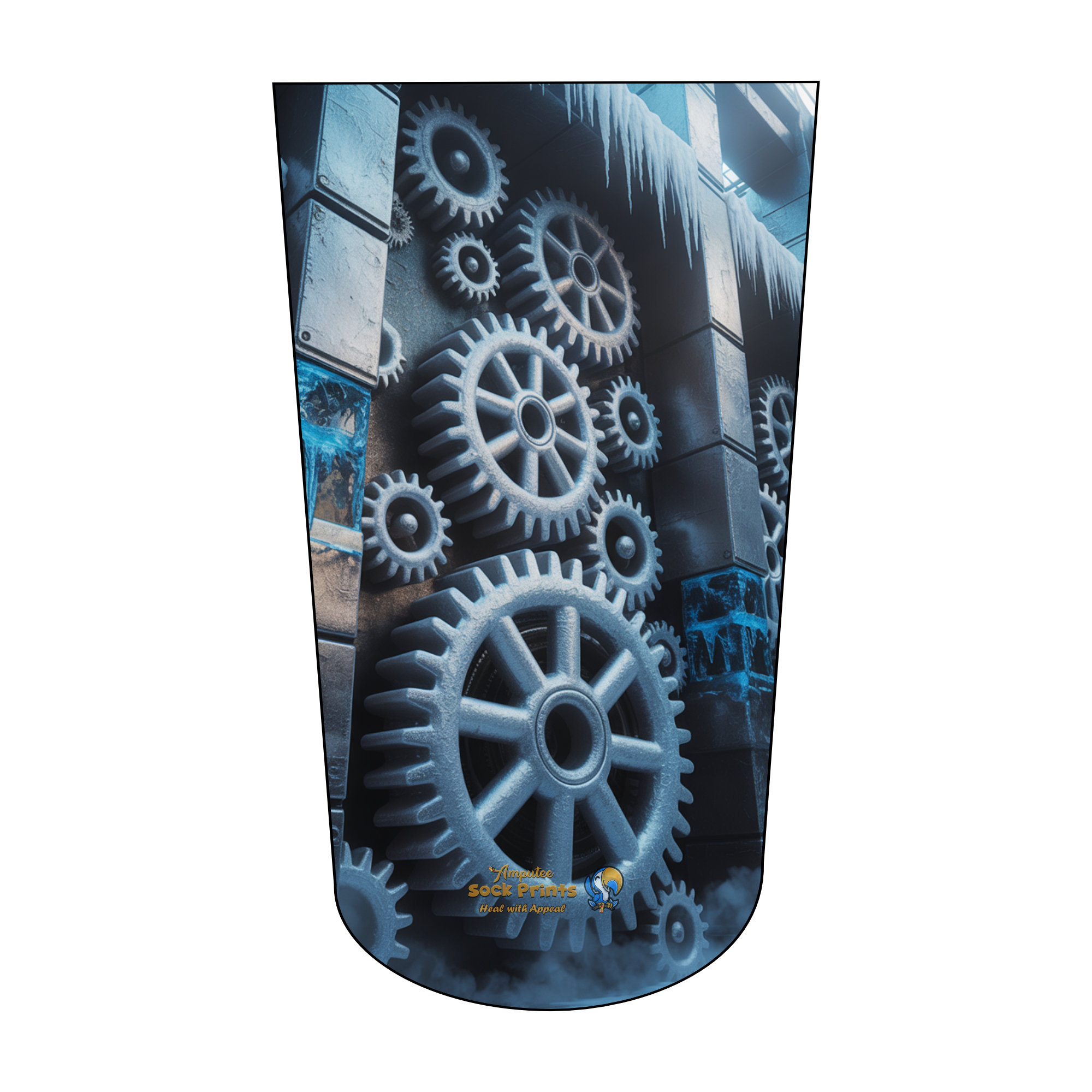 Amputee Sock, Steampunk gears V3